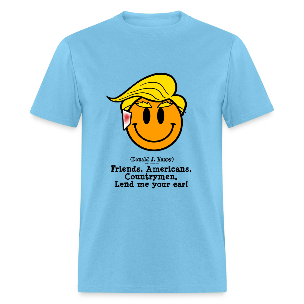 Donald J Happy "Lend Me Your Ear" T-Shirt - aquatic blue