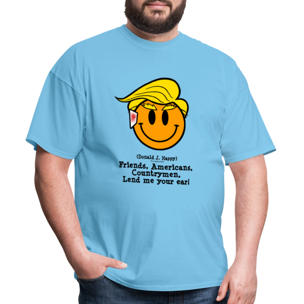 Donald J Happy "Lend Me Your Ear" T-Shirt - aquatic blue