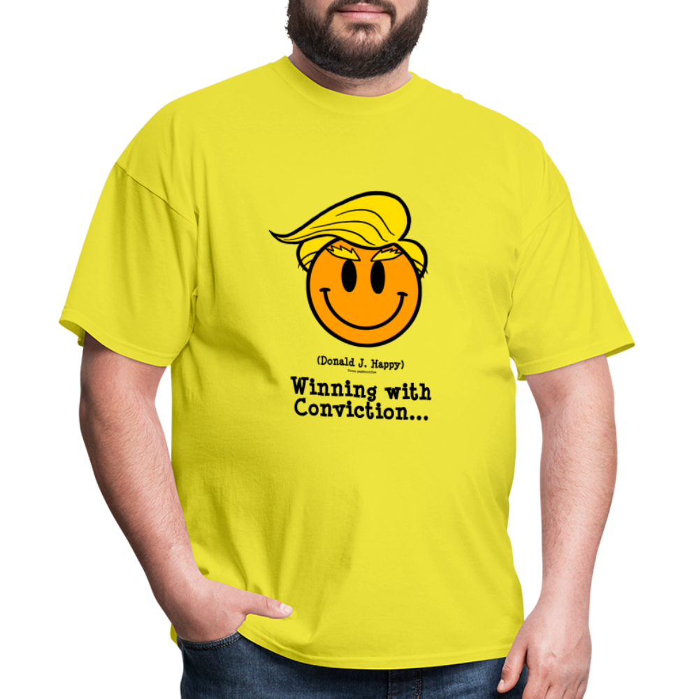 Donald J Happy "Winning with Conviction" T-Shirt - yellow