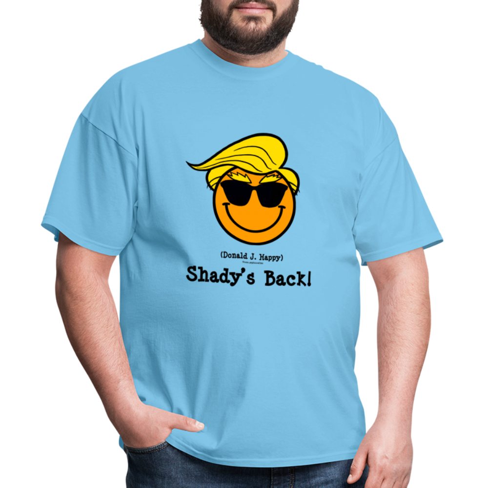Donald J Happy "Shady's Back" T-Shirt - aquatic blue