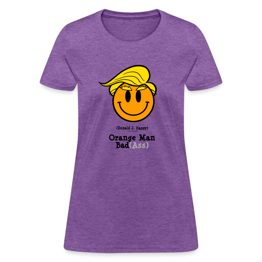 Donald J Happy "Orange Man Bad(Ass)" Women's T-Shirt - purple heather