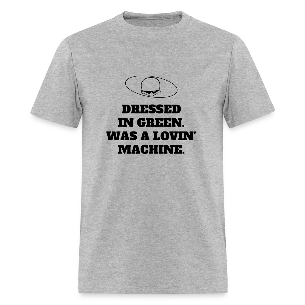 1960s "DRESSED IN GREEN. WAS A LOVIN' MACHINE." Pop Progeny T-Shirt (Dark on Light) - heather gray