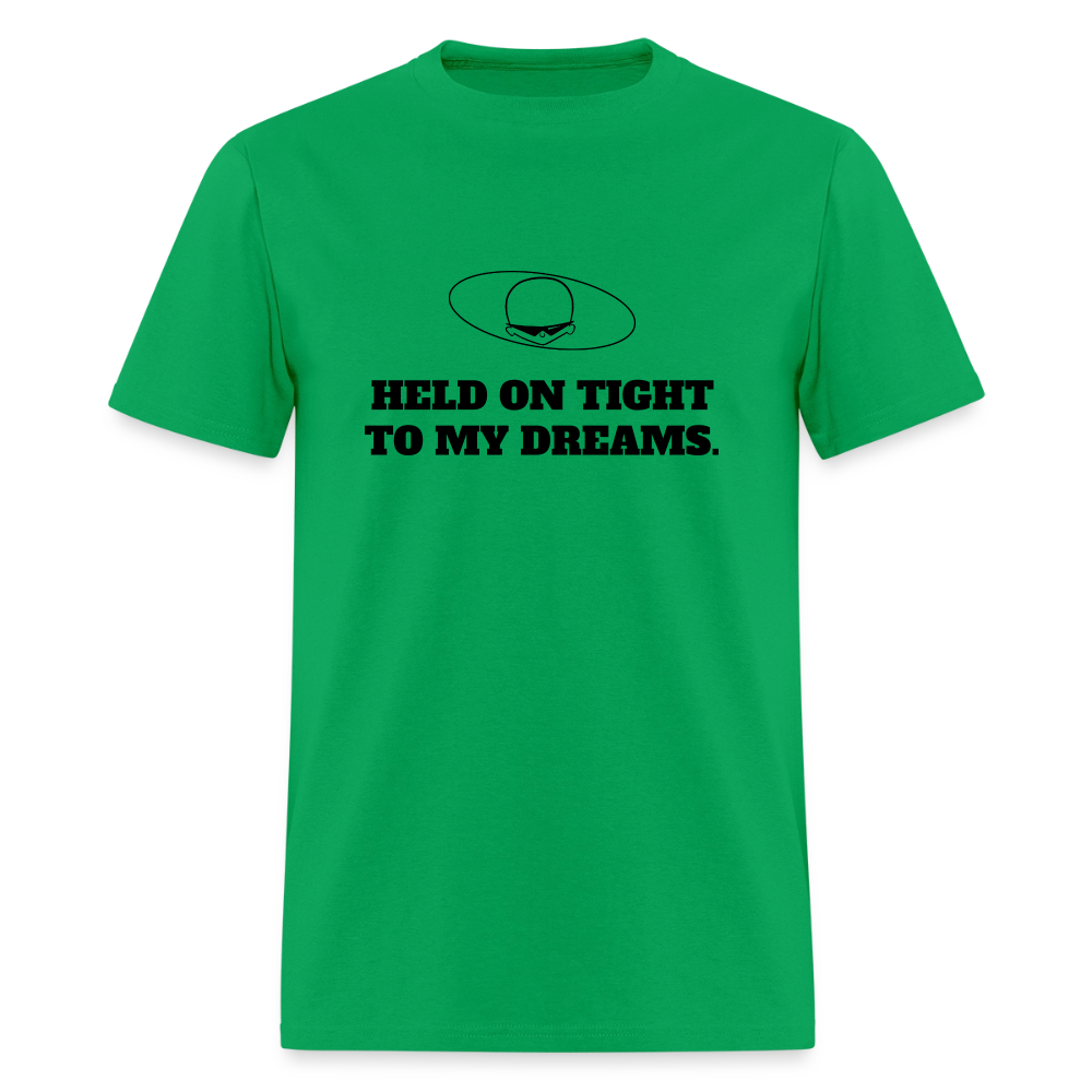 1980s "HELD ON TIGHT TO MY DREAMS." Pop Progeny T-Shirt (Dark on Light) - bright green