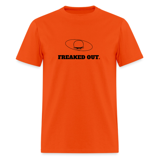 1970s "FREAKED OUT." Pop Progeny T-Shirt (Dark on Light) - orange