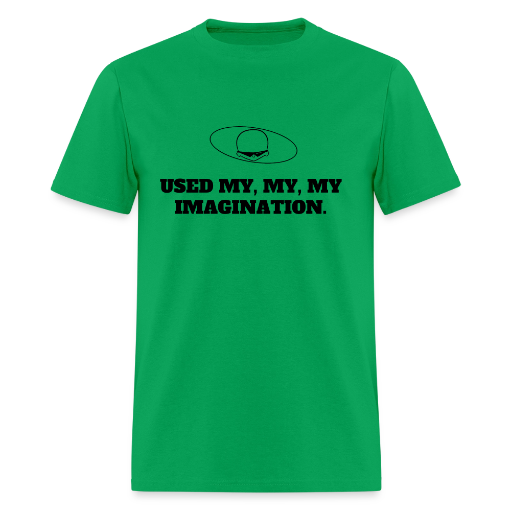 1980s "USED MY, MY, MY IMAGINATION." Pop Progeny T-Shirt (Dark on Light) - bright green