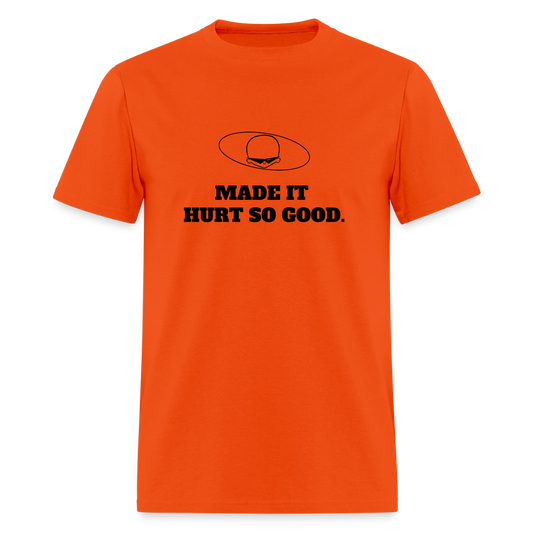 1980s "MADE IT HURT SO GOOD." Pop Progeny T-Shirt (Dark on Light) - orange