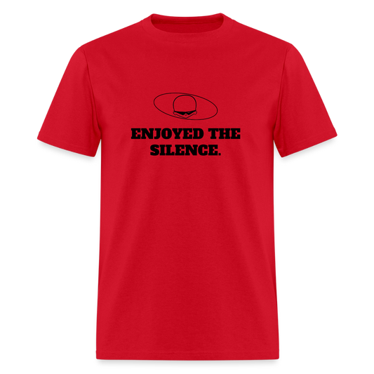 1990s "ENJOYED THE SILENCE." Pop Progeny T-Shirt (Dark on Light) - red