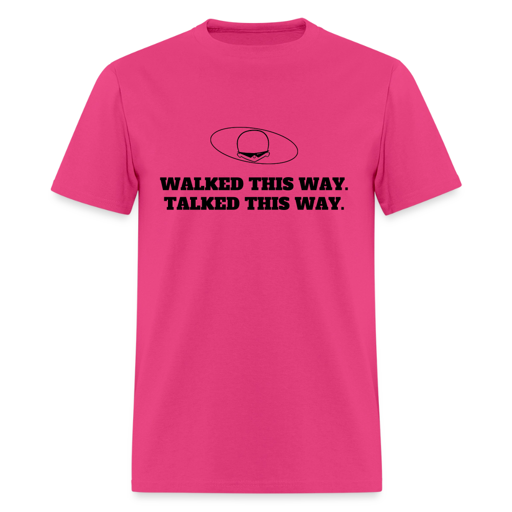 1970s "WALKED THIS WAY." Pop Progeny T-Shirt (Dark on Light) - fuchsia