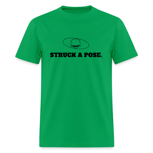 1990s "STRUCK A POSE." Pop Progeny T-Shirt (Dark on Light) - bright green