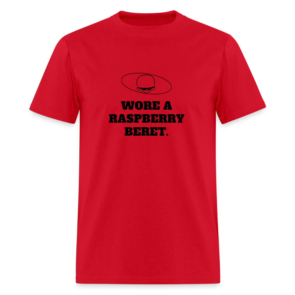 1980s "WORE A RASPBERRY BERET." Pop Progeny T-Shirt (Dark on Light) - red