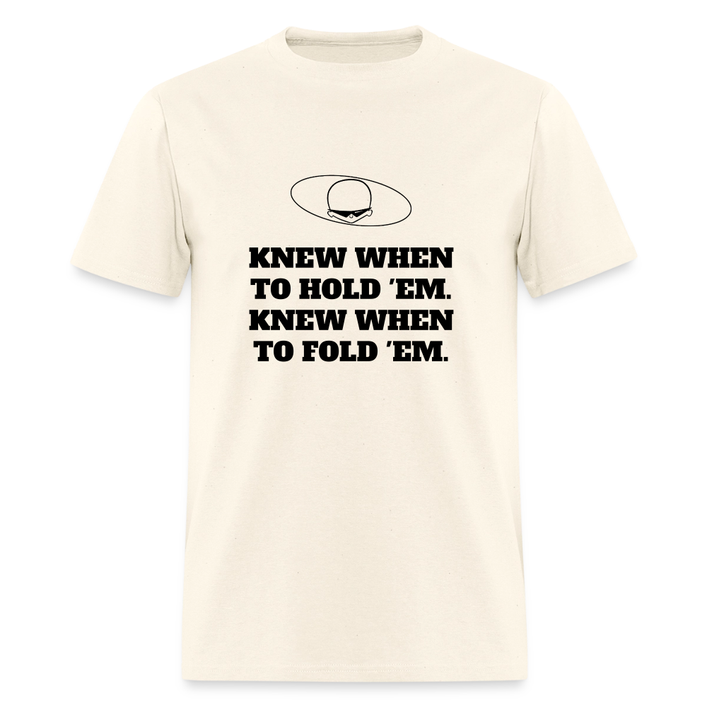1980s "KNEW WHEN TO HOLD 'EM." Pop Progeny T-Shirt (Dark on Light) - sweet cream heather