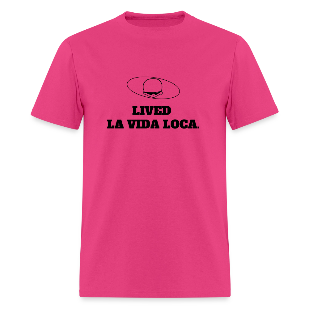 1990s "LIVED LA VIDA LOCA." Pop Progeny T-Shirt (Dark on Light) - fuchsia