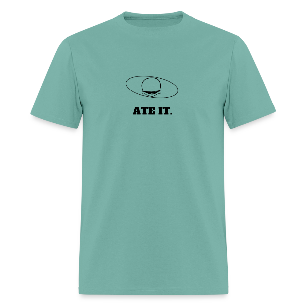 1980s "ATE IT." Pop Progeny T-Shirt (Dark on Light) - aquatic