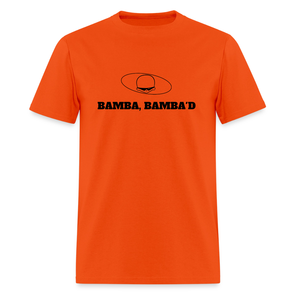 1950s "BAMBA BAMBA'D." Pop Progeny T-Shirt (Dark on Light) - orange