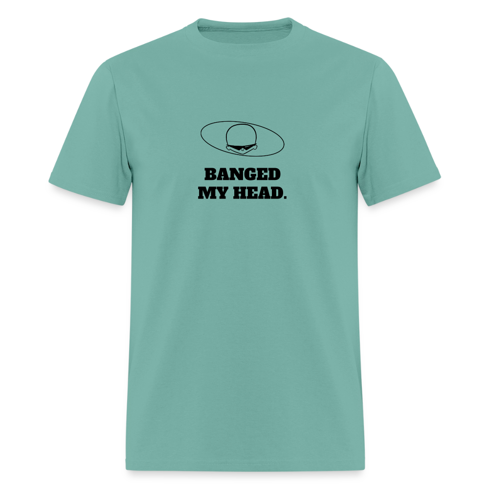 1980s "BANGED MY HEAD." Pop Progeny T-Shirt (Dark on Light) - aquatic
