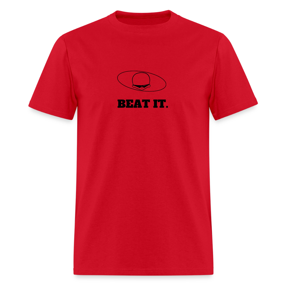 1980s "BEAT IT." Pop Progeny T-Shirt (Dark on Light) - red