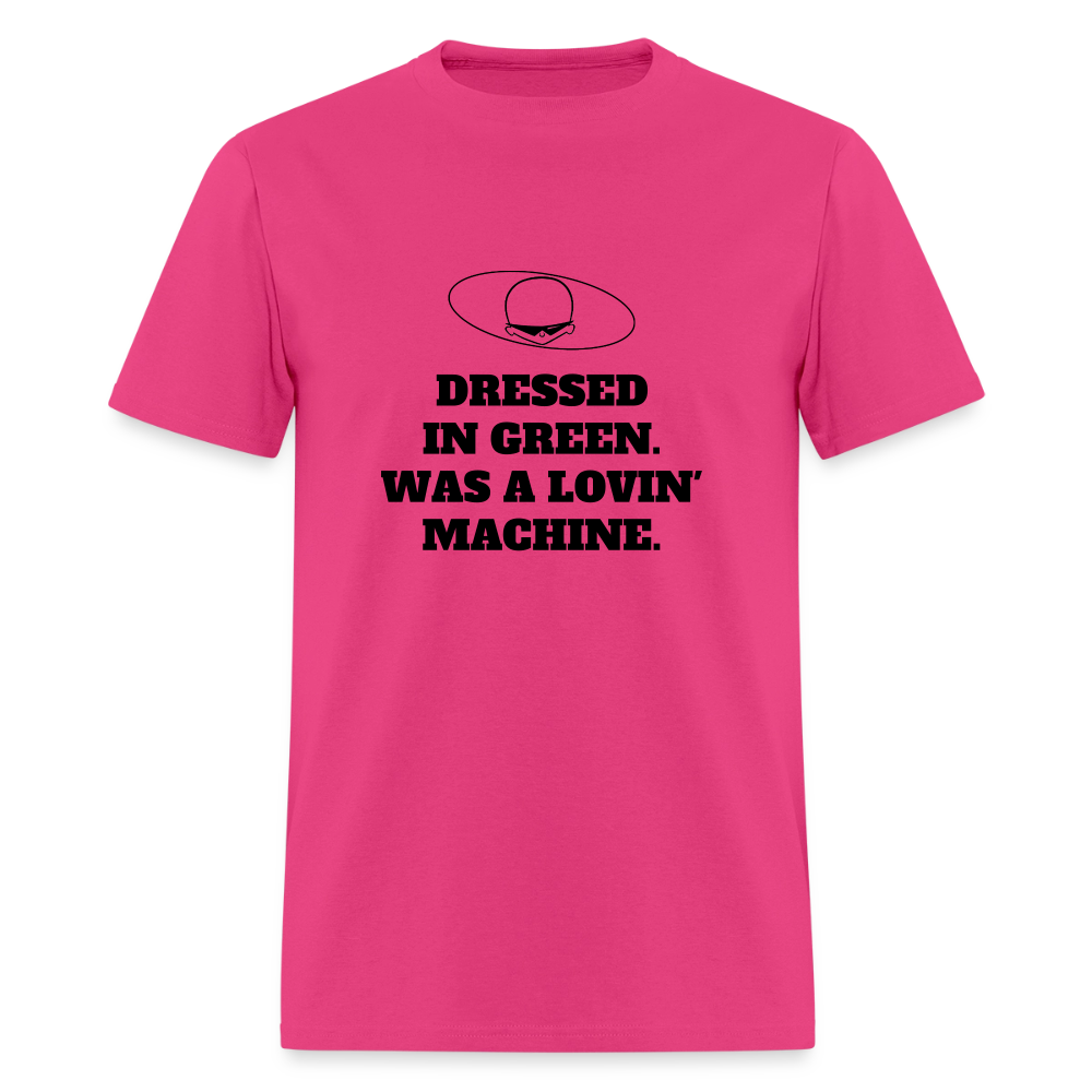 1960s "DRESSED IN GREEN. WAS A LOVIN' MACHINE." Pop Progeny T-Shirt (Dark on Light) - fuchsia