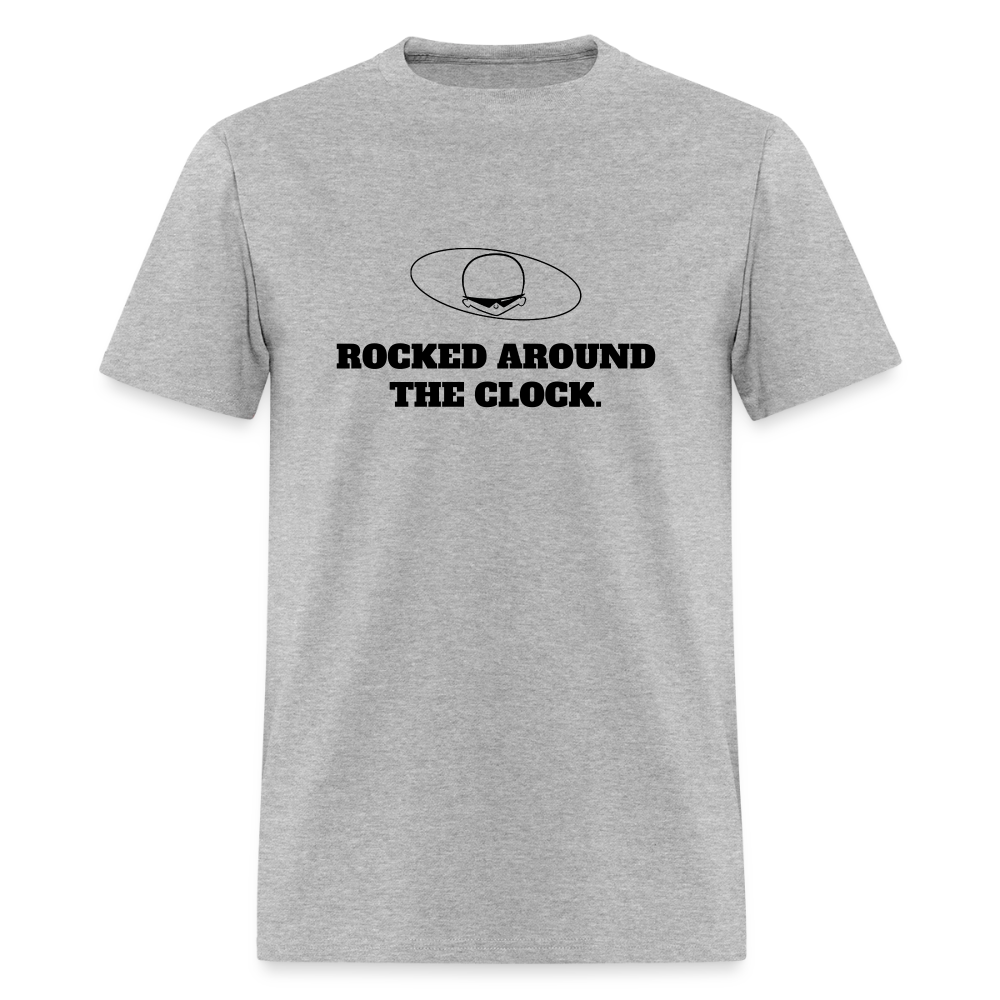 1950s "ROCKED AROUND THE CLOCK." Pop Progeny T-Shirt (Dark on Light) - heather gray