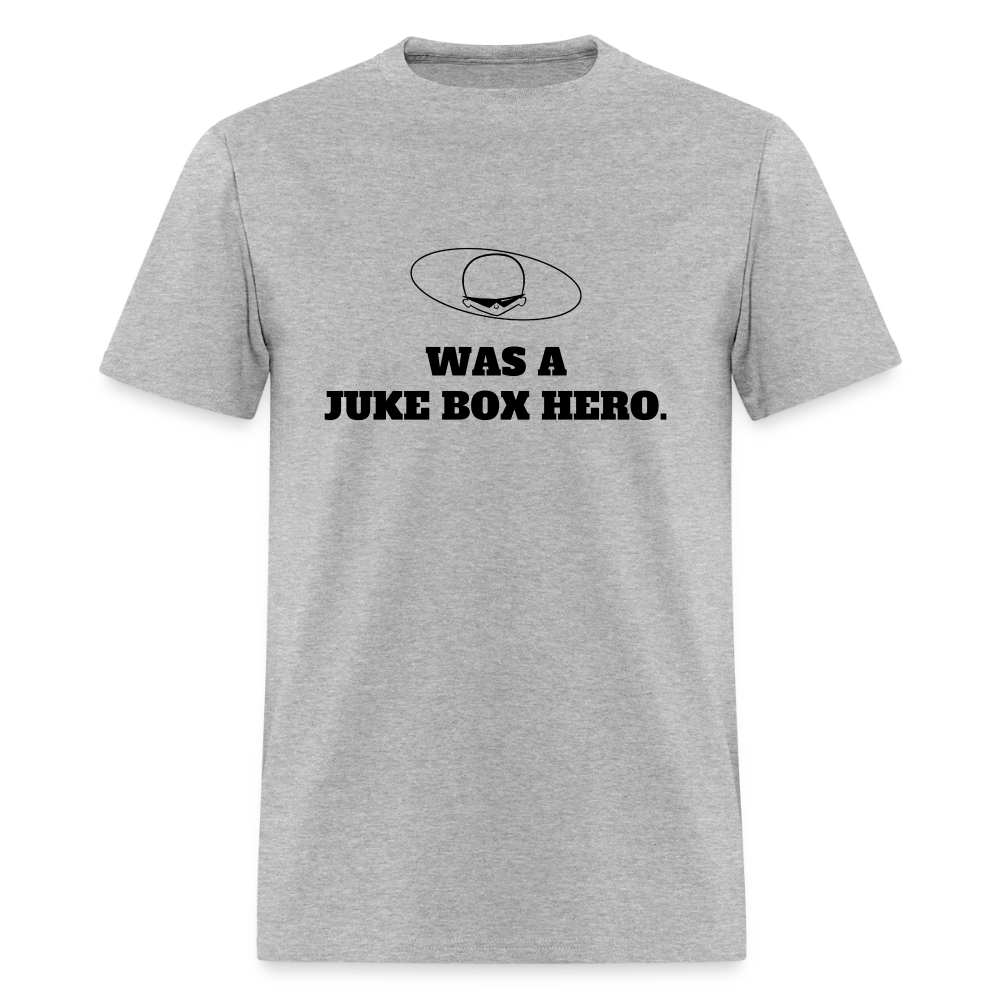 1980s "WAS A JUKE BOX HERO." Pop Progeny T-Shirt (Dark on Light) - heather gray