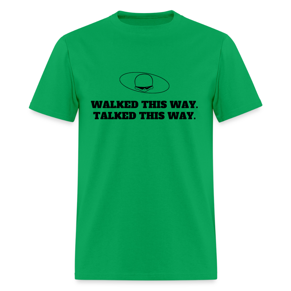1970s "WALKED THIS WAY." Pop Progeny T-Shirt (Dark on Light) - bright green