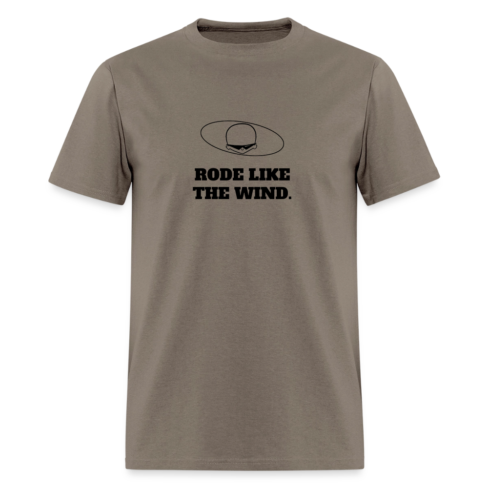 1970s "RODE LIKE THE WIND." Pop Progeny T-Shirt (Dark on Light) - safari