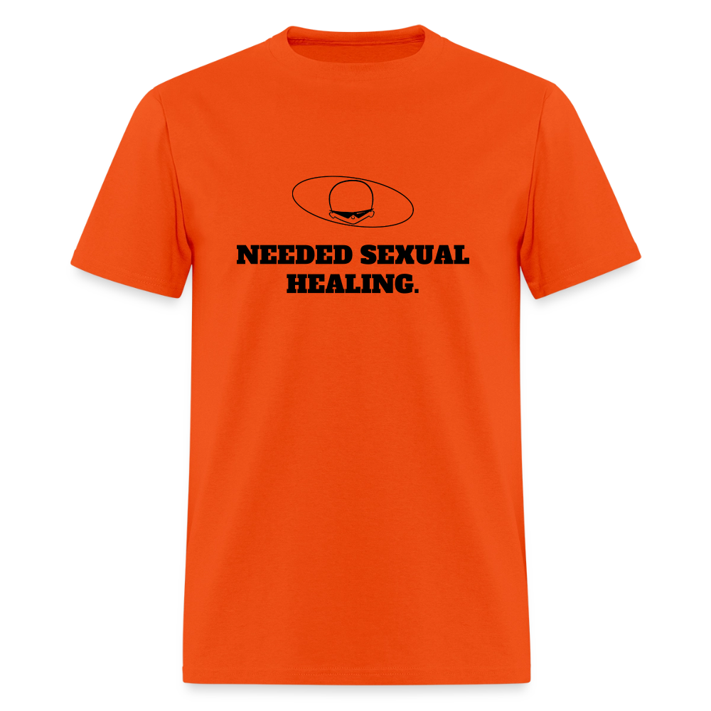 1980s "NEEDED SEXUAL HEALING." Pop Progeny T-Shirt (Dark on Light) - orange