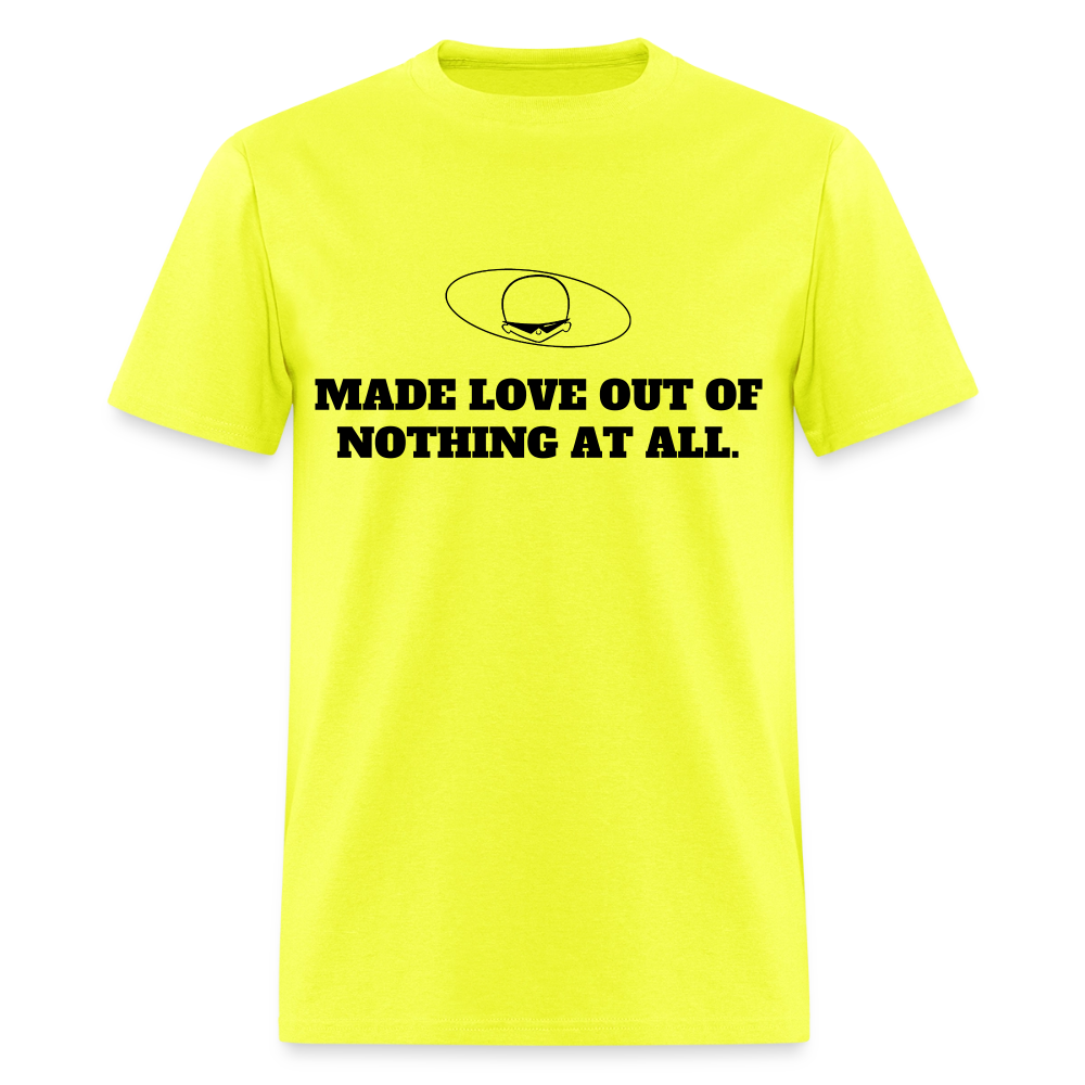 1980s "MADE LOVE OUT OF NOTHING AT ALL" Pop Progeny T-Shirt (Dark on Light) - safety green