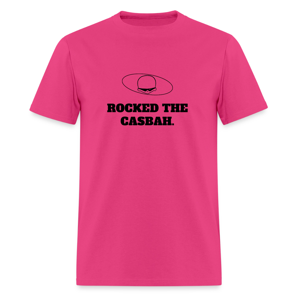 1980s "ROCKED THE CASBAH." Pop Progeny T-Shirt (Dark on Light) - fuchsia