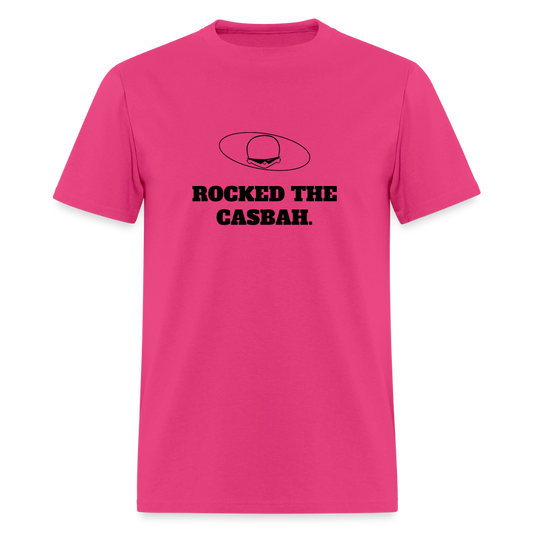 1980s "ROCKED THE CASBAH." Pop Progeny T-Shirt (Dark on Light) - fuchsia