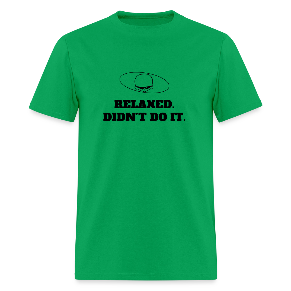 1980s "RELAXED. DIDN'T DO IT." Pop Progeny T-Shirt (Dark on Light) - bright green