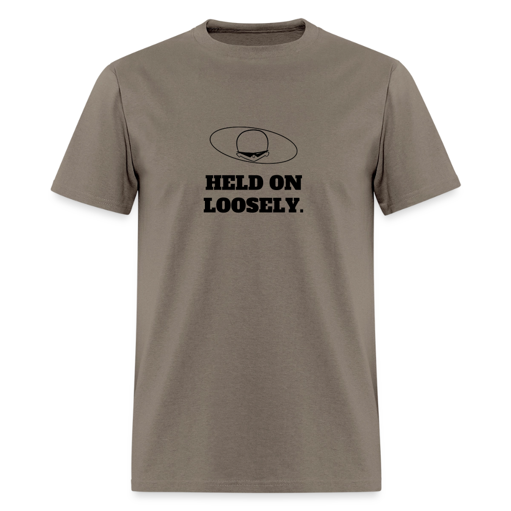 1980s "HELD ON LOOSELY." Pop Progeny T-Shirt (Dark on Light) - safari