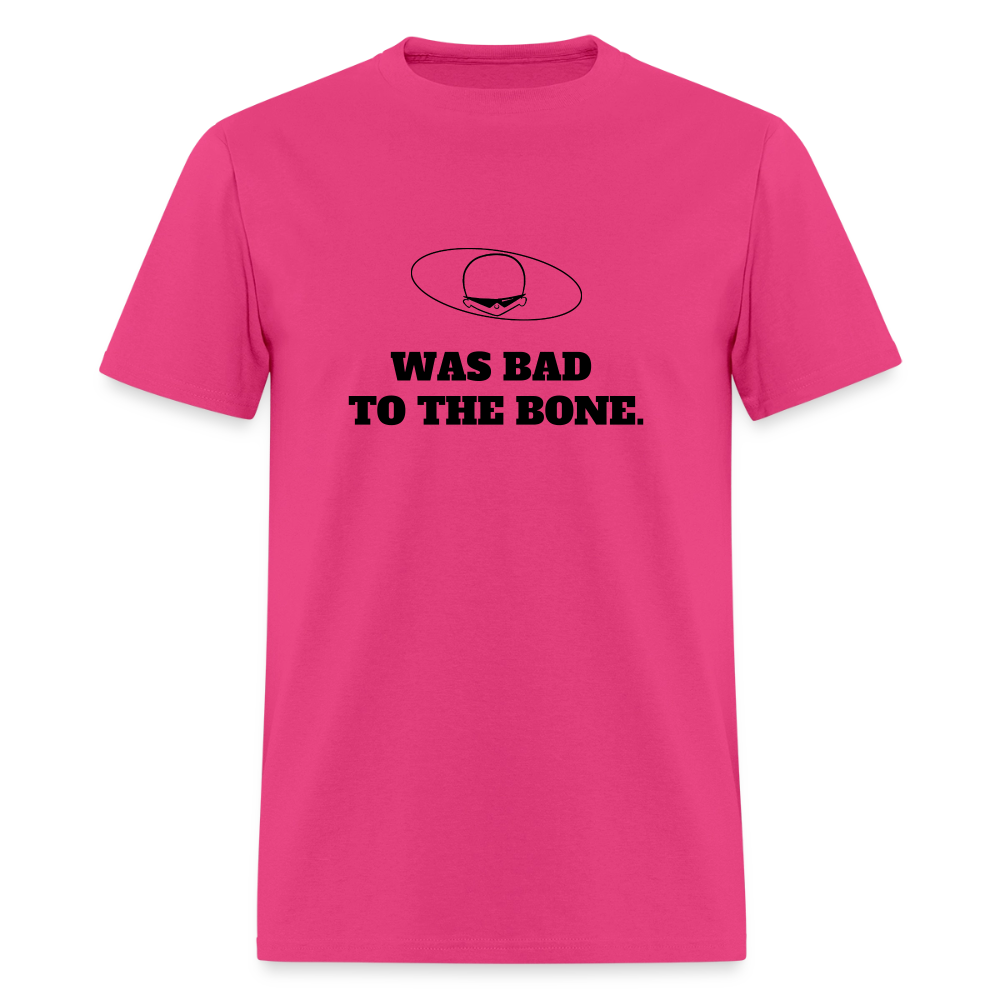 1980s "WAS BAD TO THE BONE." Pop Progeny T-Shirt (Dark on Light) - fuchsia