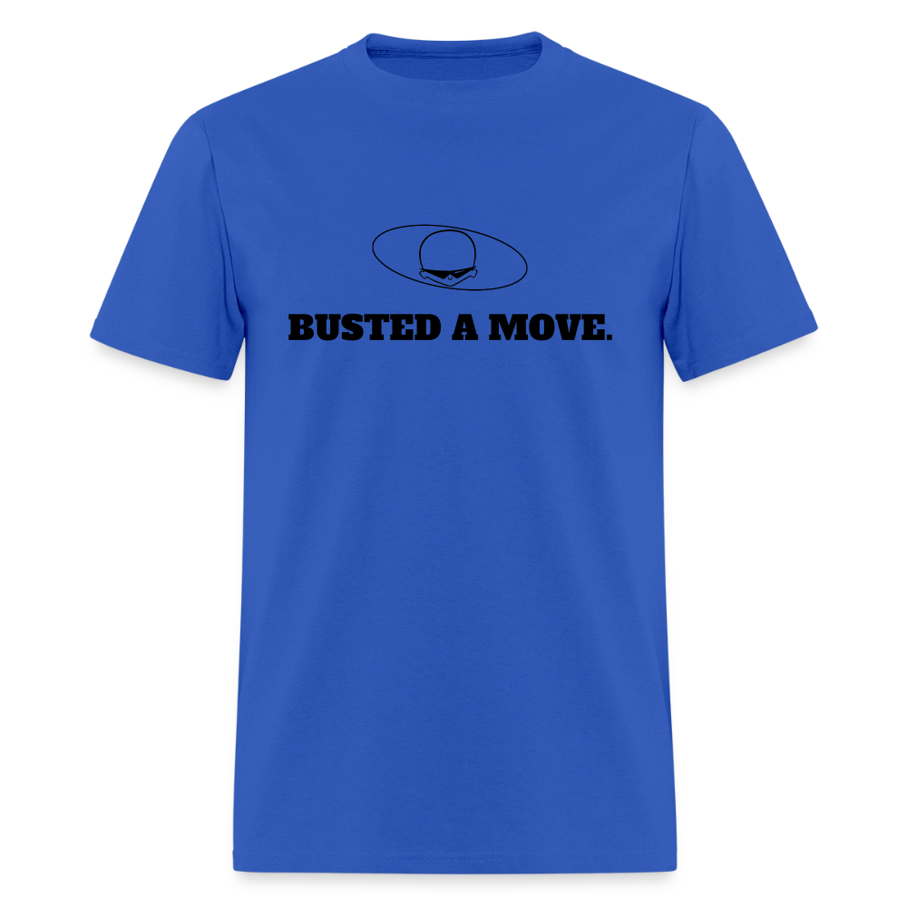 1980s "BUSTED A MOVE." Pop Progeny T-Shirt (Dark on Light) - royal blue