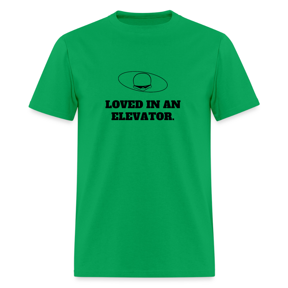 1980s "LOVED IN AN ELEVATOR." Pop Progeny T-Shirt (Dark on Light) - bright green