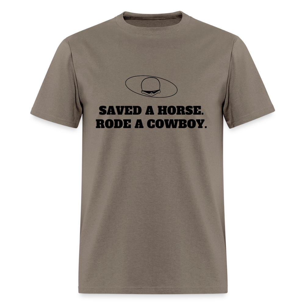 2000s "SAVED A HORSE. RODE A COWBOY" Pop Progeny T-Shirt (Dark on Light) - safari