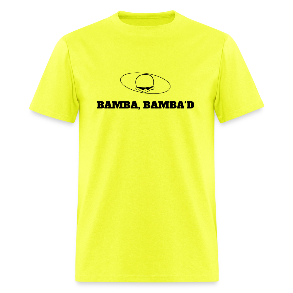 1950s "BAMBA BAMBA'D." Pop Progeny T-Shirt (Dark on Light) - safety green