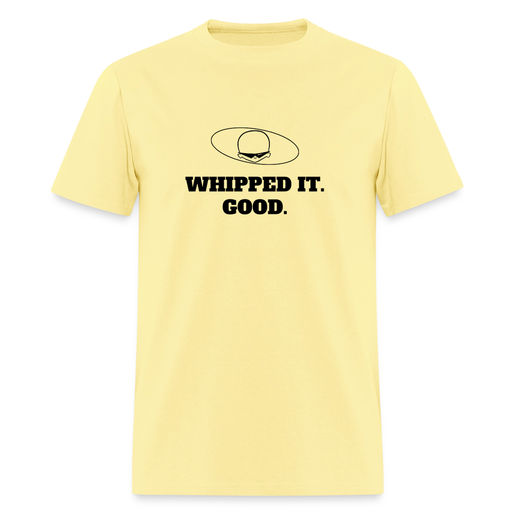 1980s "WHIPPED IT. GOOD." Pop Progeny T-Shirt (Dark on Light) - cornsilk