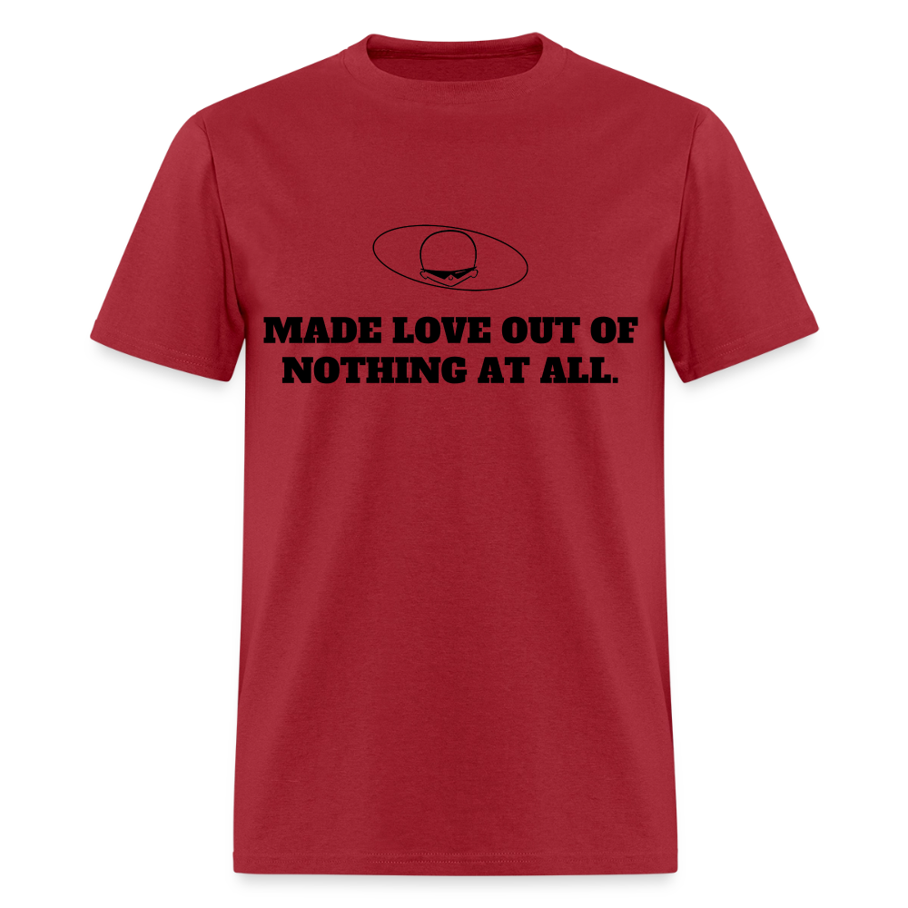 1980s "MADE LOVE OUT OF NOTHING AT ALL" Pop Progeny T-Shirt (Dark on Light) - dark red