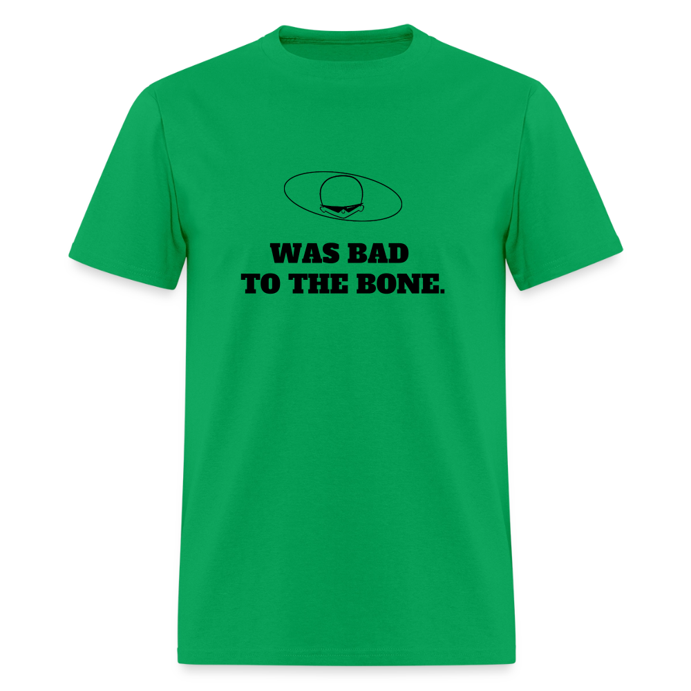 1980s "WAS BAD TO THE BONE." Pop Progeny T-Shirt (Dark on Light) - bright green