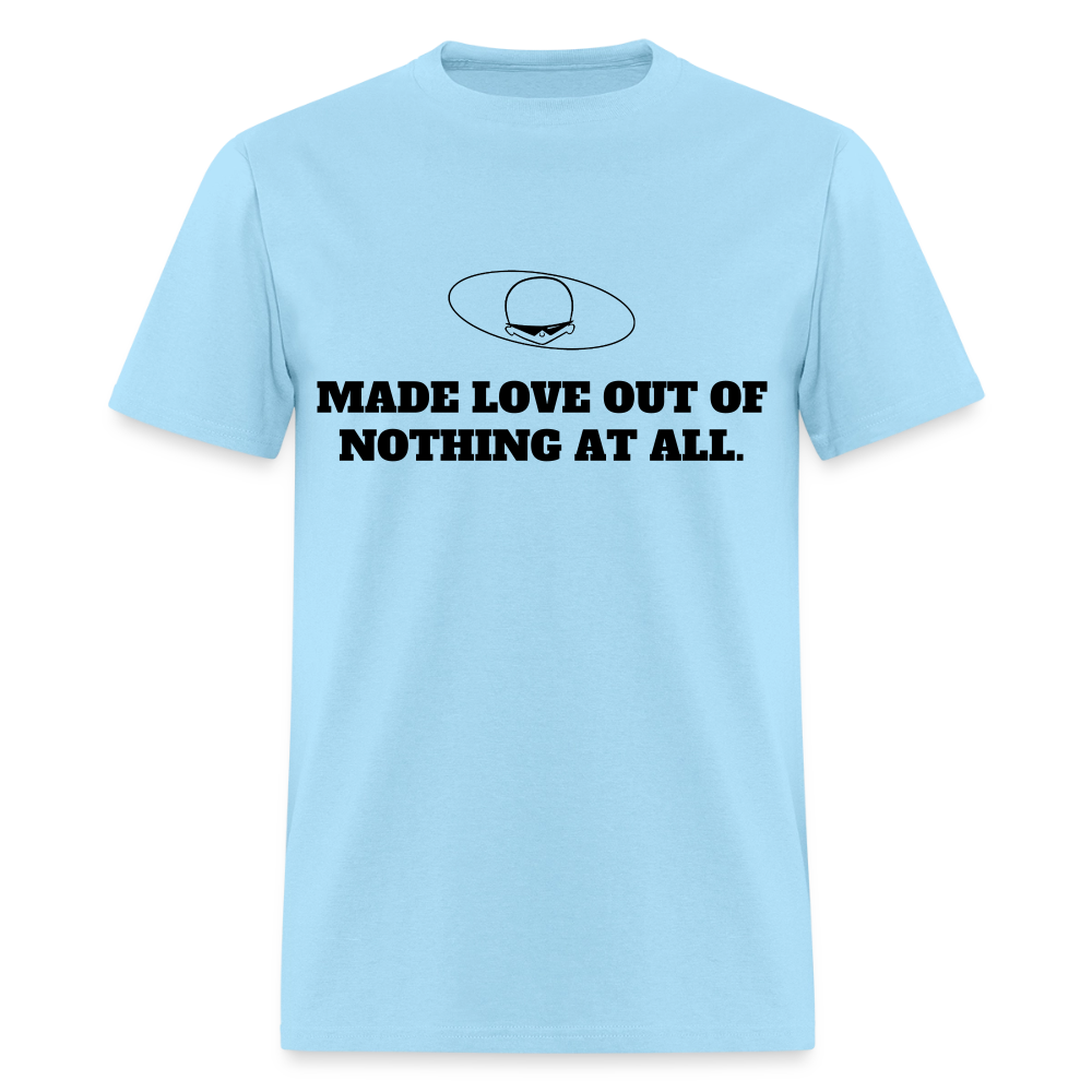 1980s "MADE LOVE OUT OF NOTHING AT ALL" Pop Progeny T-Shirt (Dark on Light) - powder blue