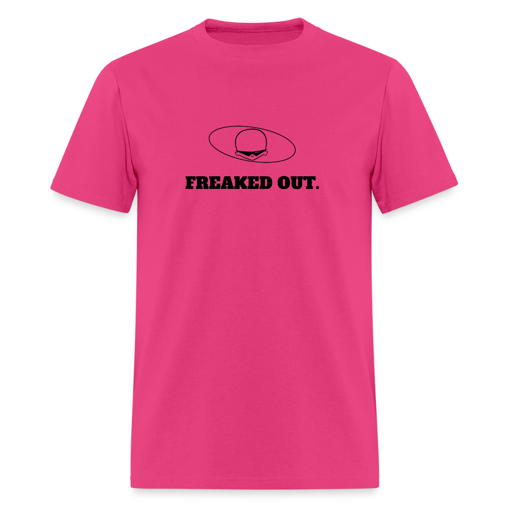 1970s "FREAKED OUT." Pop Progeny T-Shirt (Dark on Light) - fuchsia