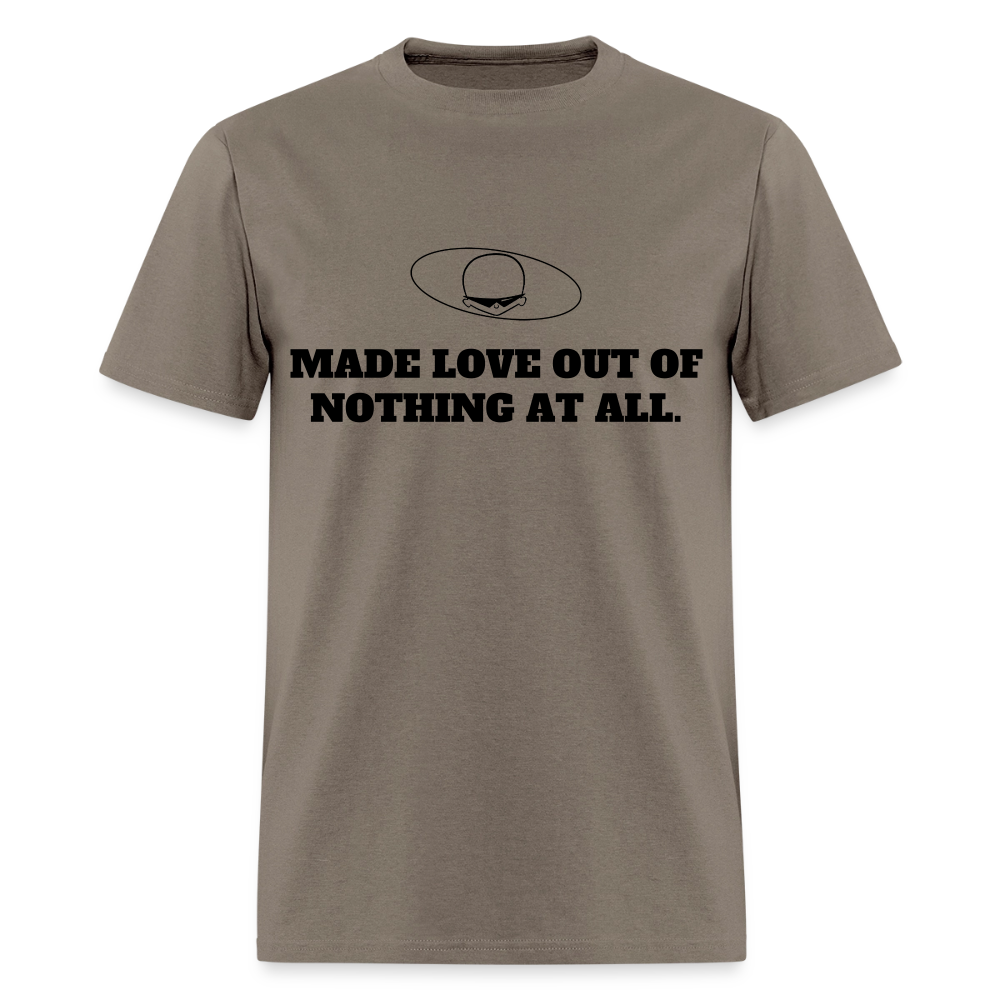 1980s "MADE LOVE OUT OF NOTHING AT ALL" Pop Progeny T-Shirt (Dark on Light) - safari