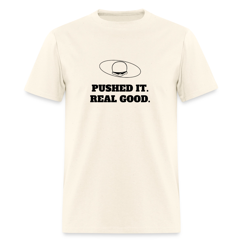 1980s "PUSHED IT. REAL GOOD." Pop Progeny T-Shirt (Dark on Light) - sweet cream heather