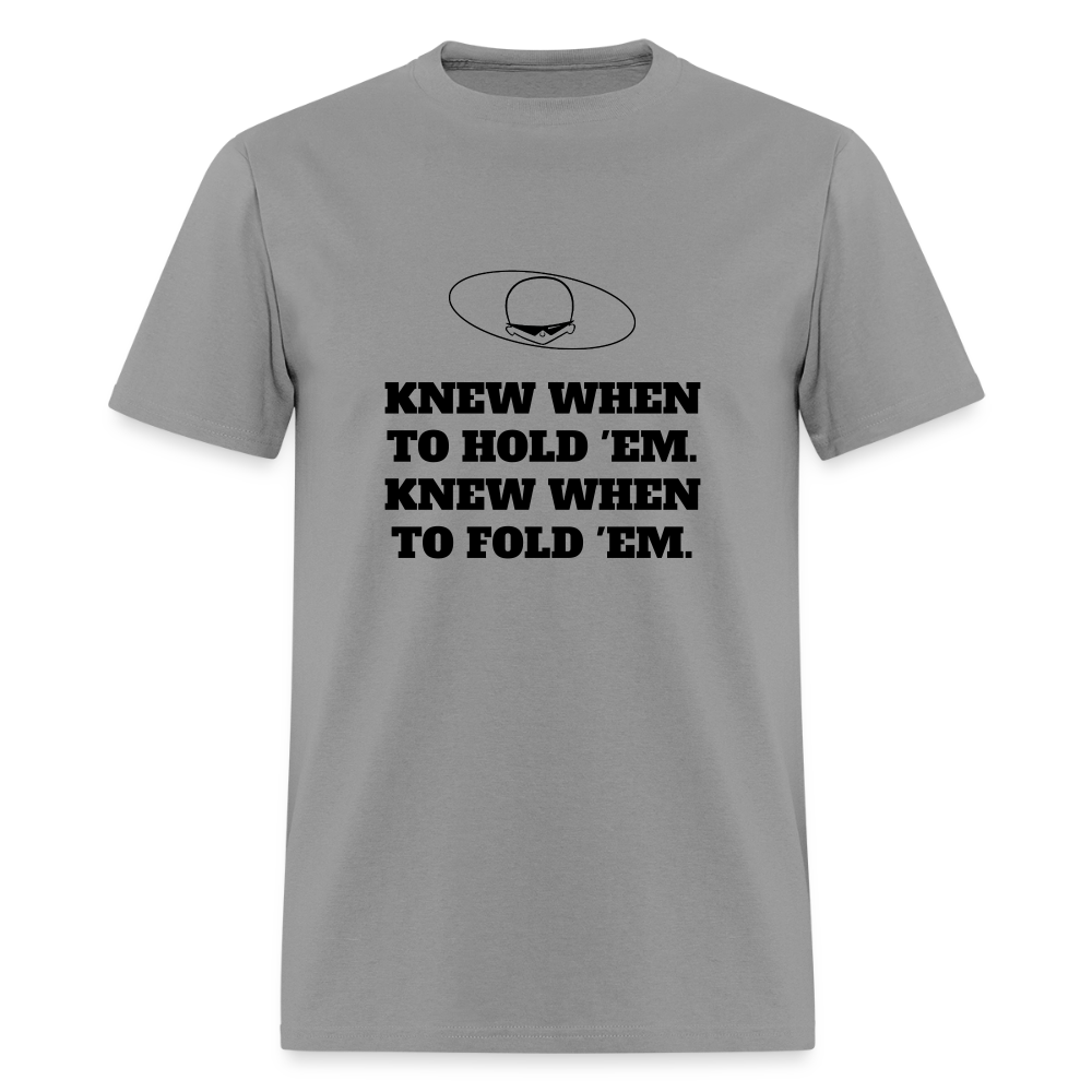 1980s "KNEW WHEN TO HOLD 'EM." Pop Progeny T-Shirt (Dark on Light) - rock