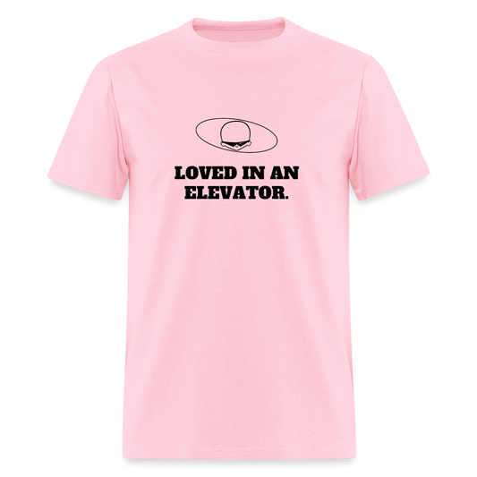 1980s "LOVED IN AN ELEVATOR." Pop Progeny T-Shirt (Dark on Light) - pink