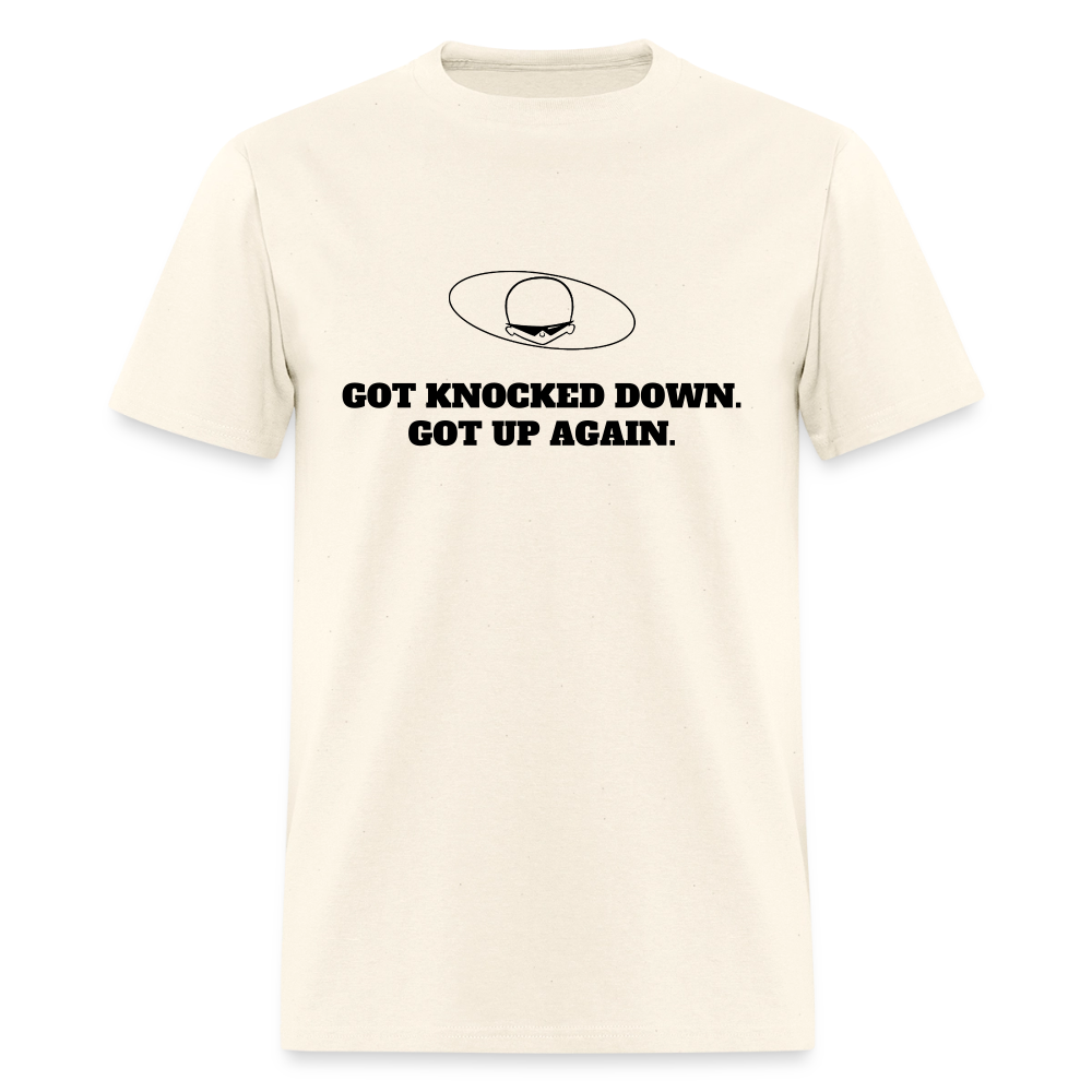 1980s "GOT KNOCKED DOWN." Pop Progeny T-Shirt (Dark on Light) - sweet cream heather
