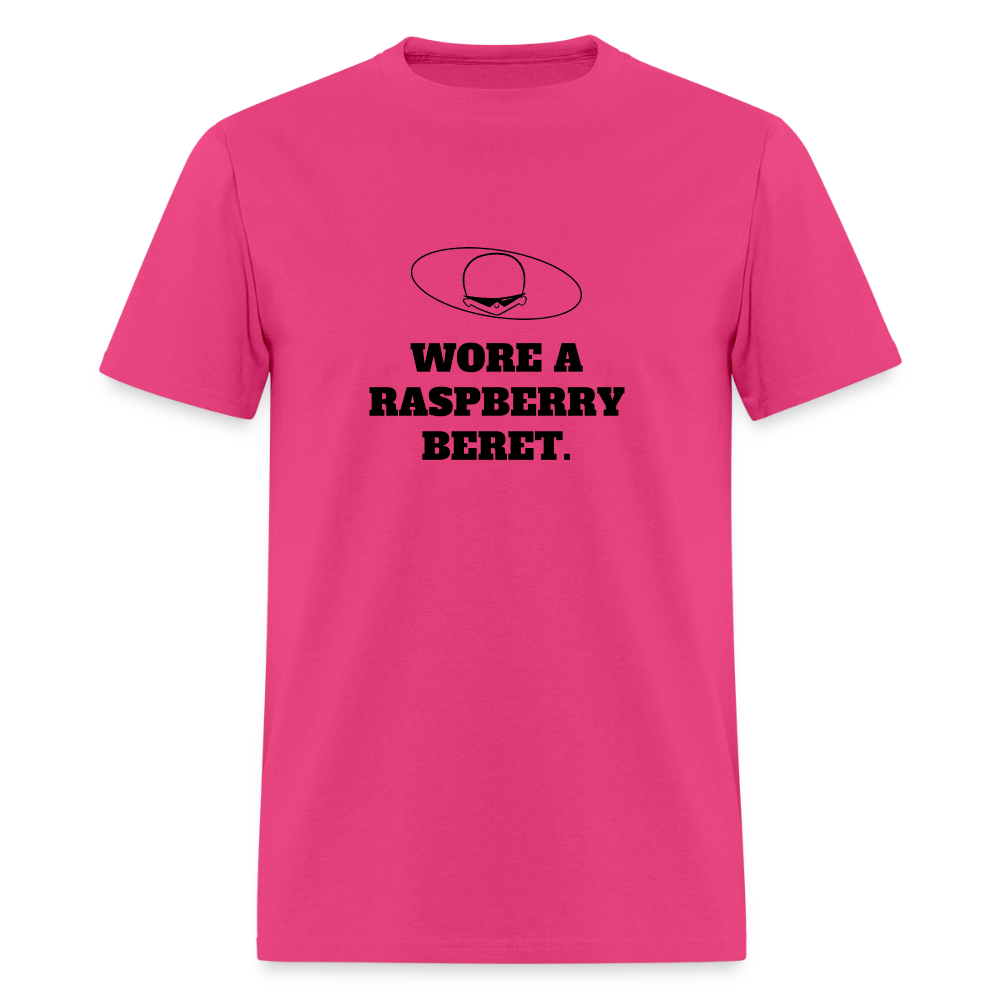 1980s "WORE A RASPBERRY BERET." Pop Progeny T-Shirt (Dark on Light) - fuchsia
