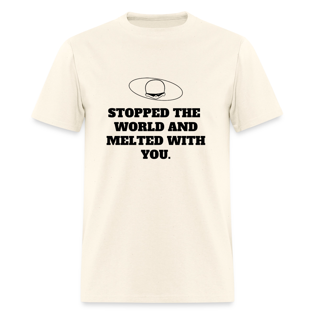 1980s "STOPPED THE WORLD AND MELTED WITH YOU." Pop Progeny T-Shirt (Dark on Light) - sweet cream heather