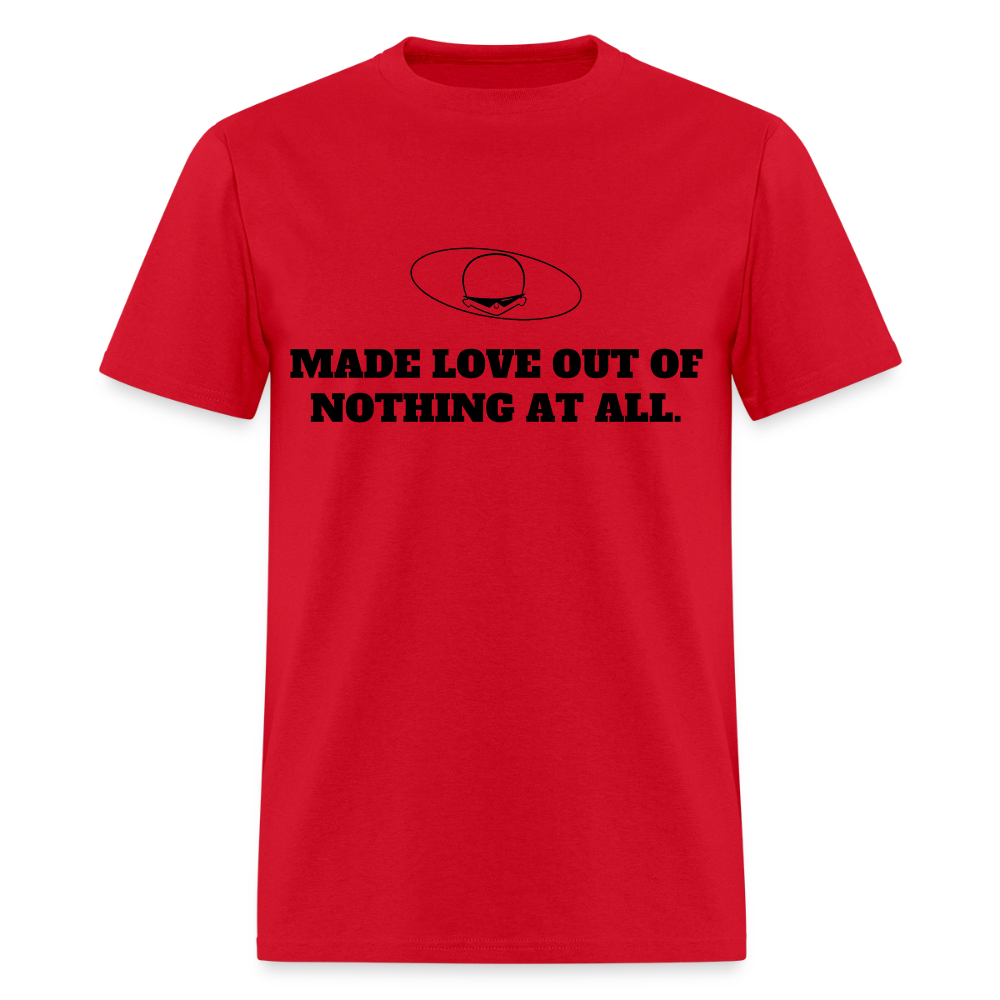 1980s "MADE LOVE OUT OF NOTHING AT ALL" Pop Progeny T-Shirt (Dark on Light) - red
