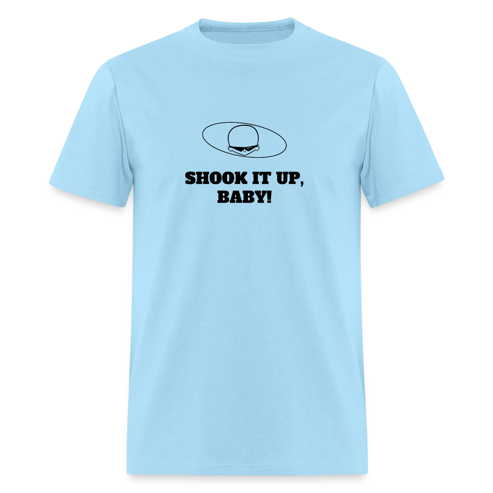 1960s "SHOOK IT UP, BABY." Pop Progeny T-Shirt (Dark on Light) - powder blue